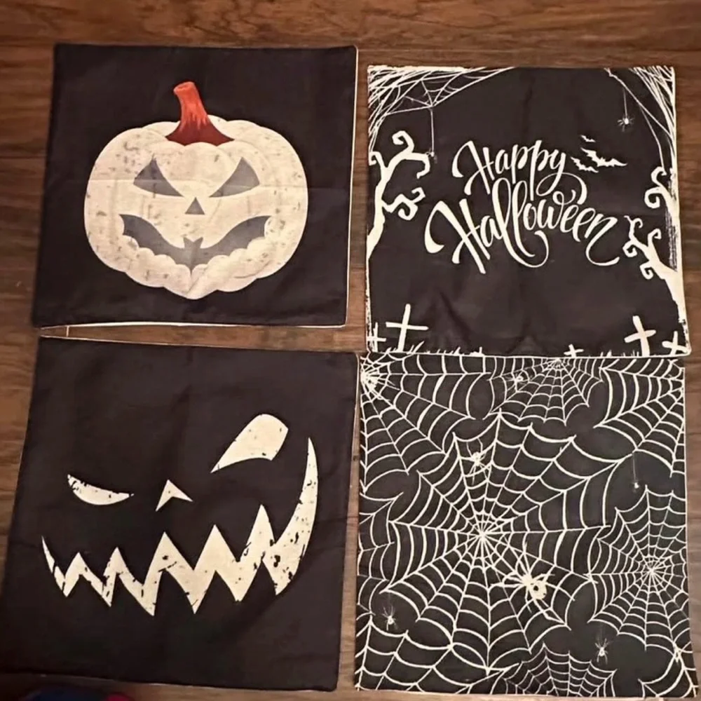 4 Piece Halloween Pillow Covers Set
